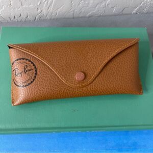 Ray Ban Original Brown Leather Style Medium Case - Fits most Rayban Sunglasses